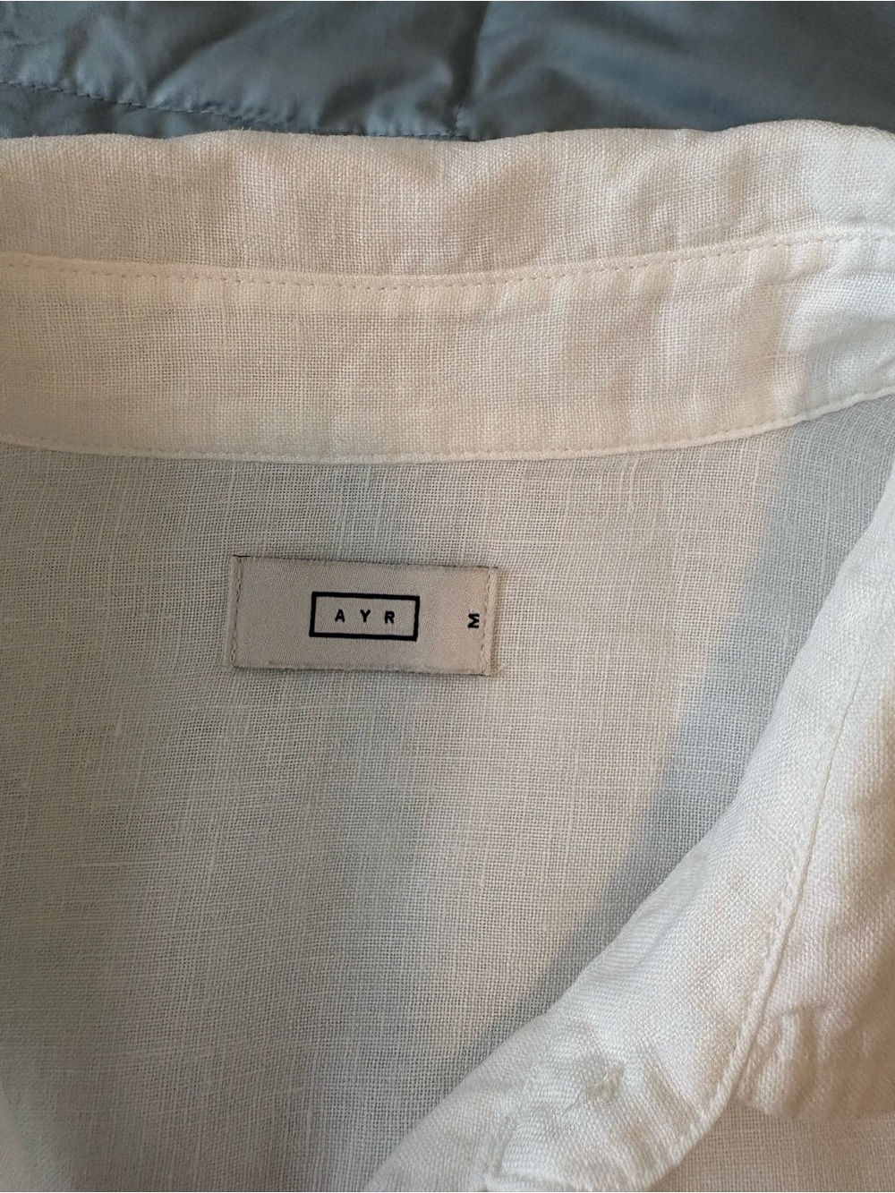 AYR The Deep End Button Down Linen Shirt in White - Picture 4 of 6